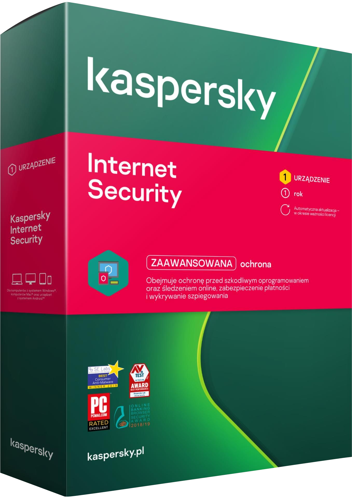 antywirusy  Kaspersky Internet Security 2 stanowiska 1 rok kontynuacja