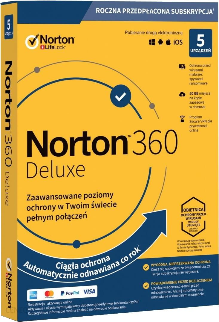 antywirusy  Norton 360 Deluxe 5PC / 1Rok 