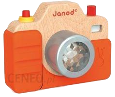 aparat fotograficzny dla dzieci   Janod Drewniany Aparat Fotograficzny Z Dźwiękiem I Lampą Błyskową J05335