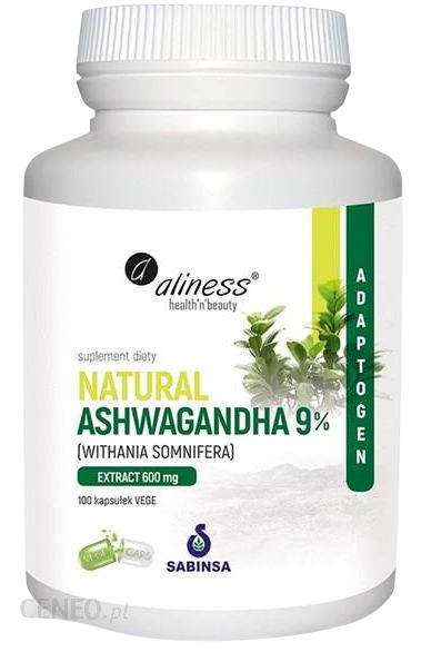 ashwaganda   Aliness Natural Ashwagandha 9% 600mg 100 kaps