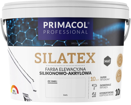 farba elewacyjna silikonowa Primacol Farba Silikonowa Elewacyjna Silatex Biała 5L Hq