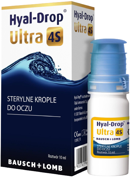 krople do oczu nawilżajace Hyal-Drop Ultra 4S intensywnie nawilżające krople do oczu 10 ml
