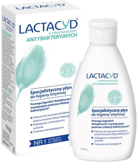 płyn do higieny intymnej  Lactacyd Płyn Do Higieny Intymnej O Właściwościach Antybakteryjnych 200Ml