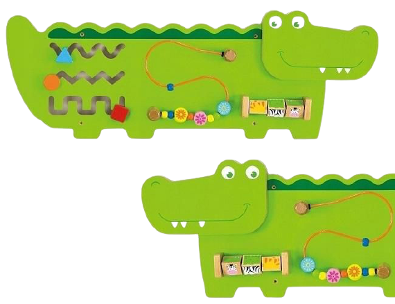 zabawka sensoryczna dla 2-latka Viga Sensoryczna Tablica Manipulacyjna Krokodyl 